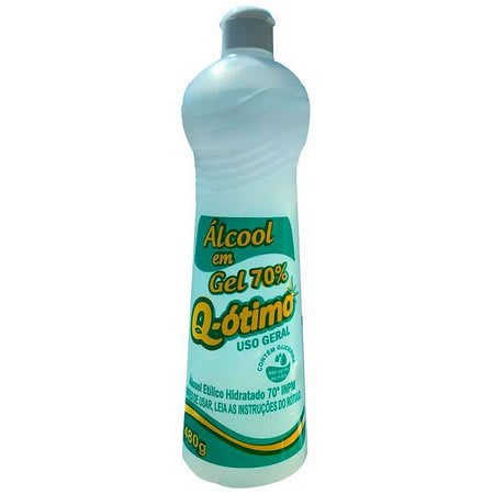Álcool Gel 70% Q-Ótimo 480ml - 12 Unidades